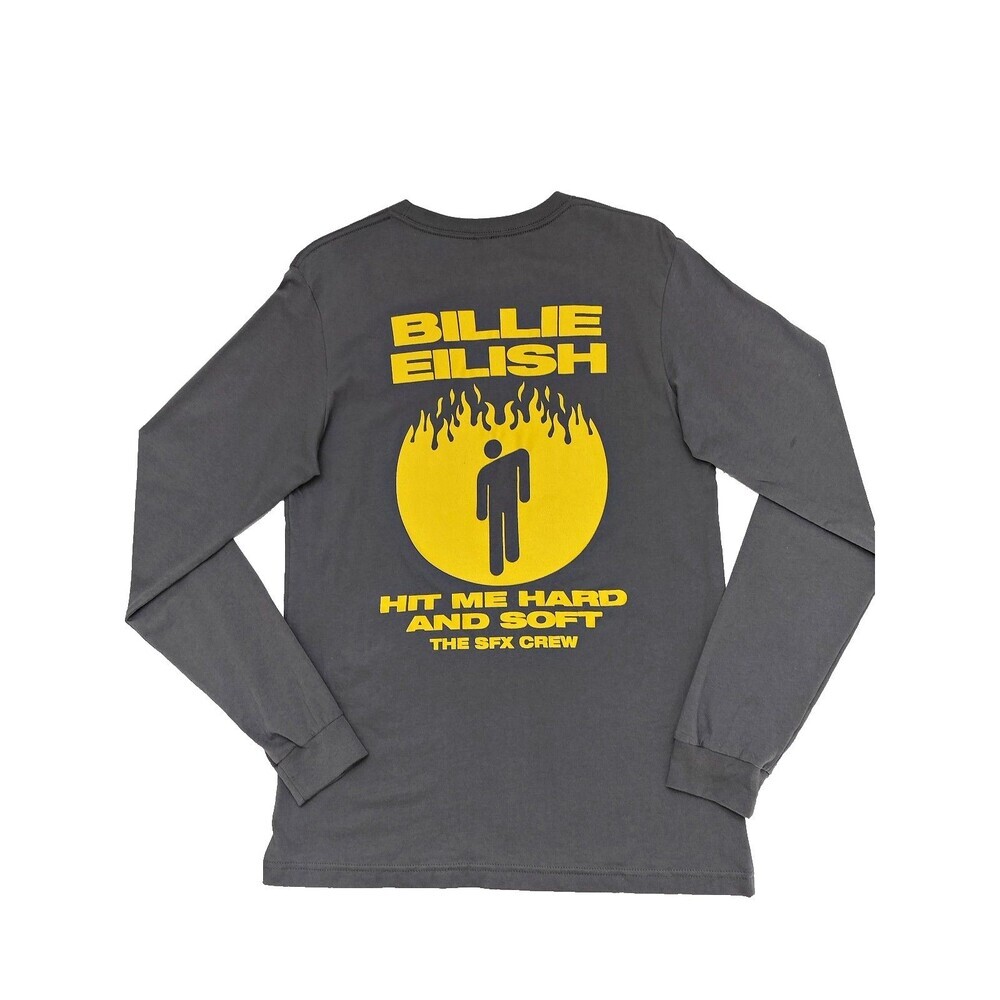 BILLIE EILISH Rare Hit Me Hard and Soft Tour SFX Crew T-Shirt HMHAS NEW Gray M